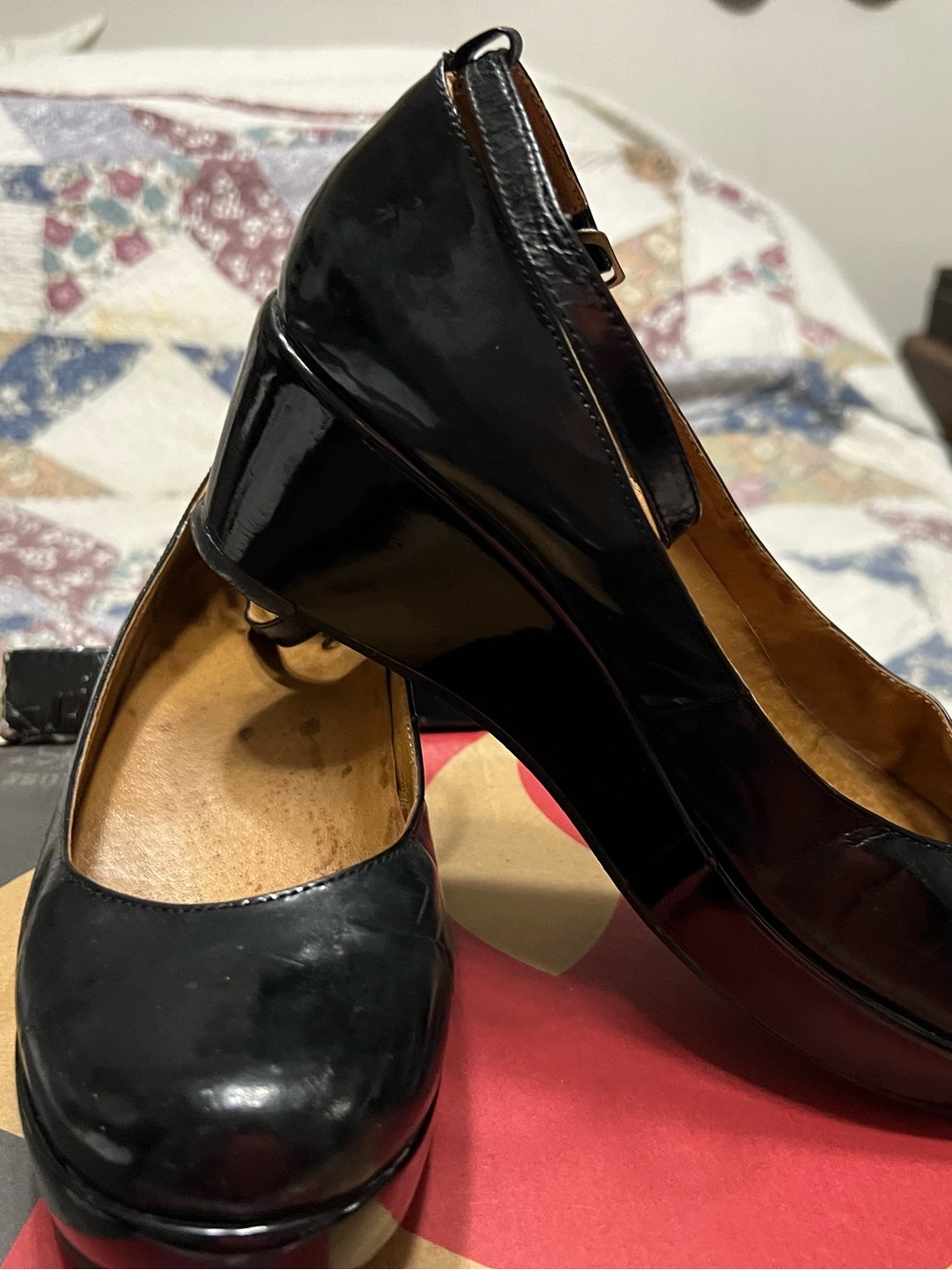 Jeffrey Campbell Black Patent Wedge Pumps